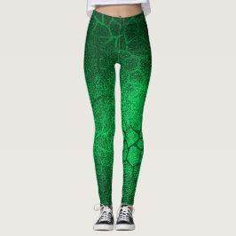 Smaragdgrün-Tierdruck Leggings