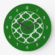 Smaragdgrün-und Weiß-Wanduhr