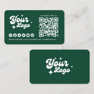 Smaragdgrün Verbinde Dich Mit Uns Logo Qr Code Visitenkarte