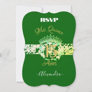 Smaragdgrün Vintage Boho Quinceañera Spanisch