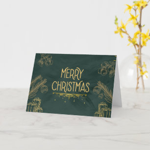 Smaragdgrüne Art Deco-Weihnachtskarte Karte