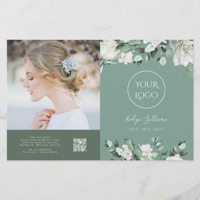 smaragdgrüne Bifold-Broschüre (Vorderseite)