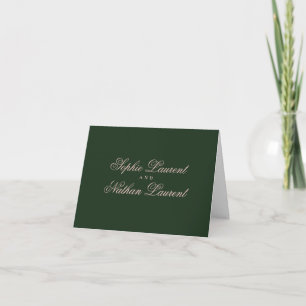 Smaragdgrüne Black-Tie-Hochzeit Dankeskarten Dankeskarte