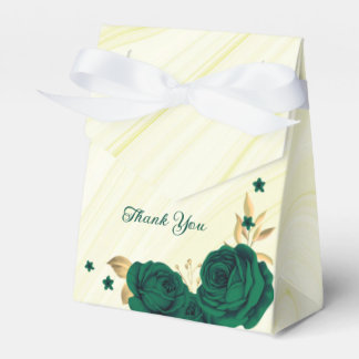 smaragdgrüne Blume goldene Blätter Marmor Geschenkschachtel
