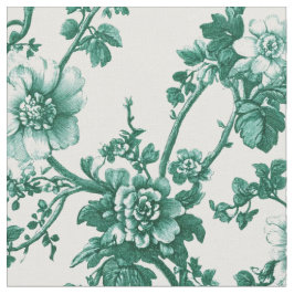 Smaragdgrüne Blumenranken-Toile Stoff