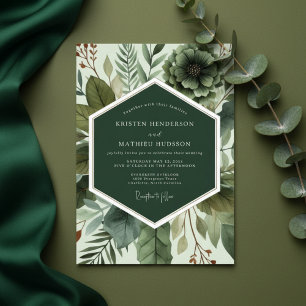 Smaragdgrüne Botanische Ätherische Hochzeit Einladung