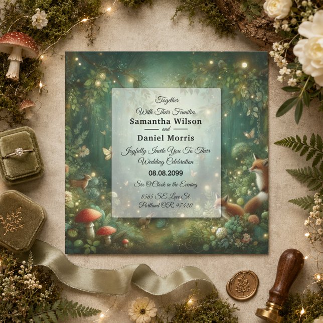 Smaragdgrüne Enchanted Forest Hochzeit Einladung (Von Creator hochgeladen)