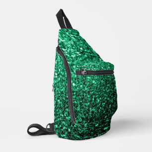 Smaragdgrüne falsche Glitter-Funkeln Crossbody Bag