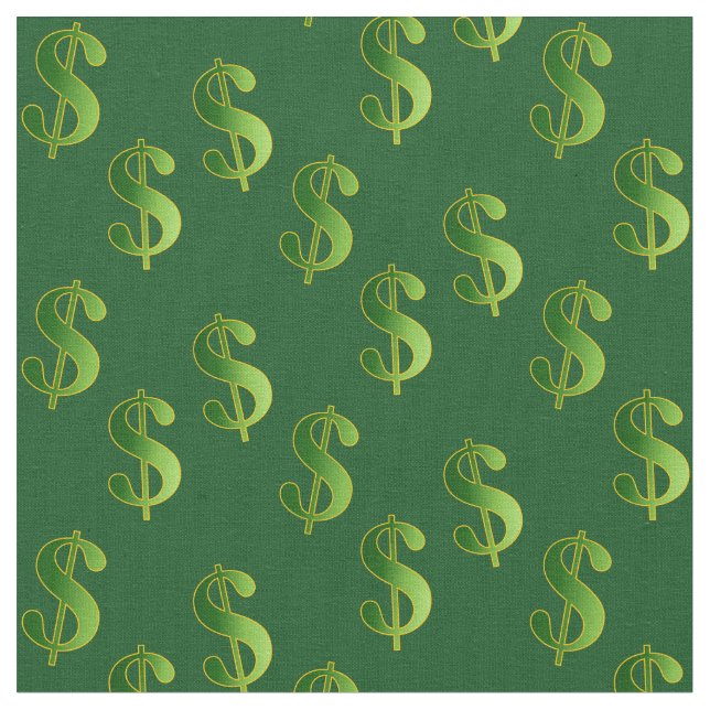 Smaragdgrüne Farbstoffe mit Dollar-Zeichen Stoff (Nahaufnahme)