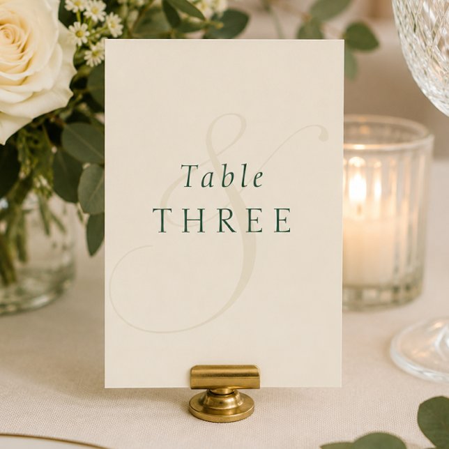 Smaragdgrüne Gold-Monogramm-Hochzeit  Tischnummer (Emerald Green Gold Monogram Wedding Table Number)