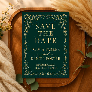 Smaragdgrüne Goldene Hochzeit Save the Date