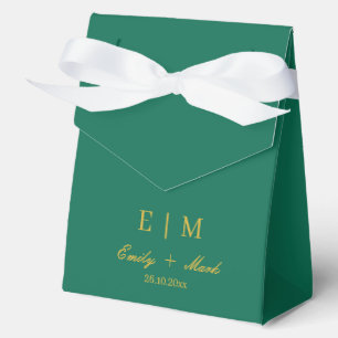 Smaragdgrüne Goldene Hochzeitsgunstbox Maßanfertig Geschenkschachtel