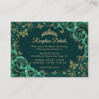 Smaragdgrüne Goldene Quinceanera-Empfangsdetails