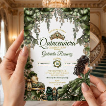 Smaragdgrüne goldene Tiara-Blumen-Quinceañera