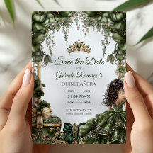 Smaragdgrüne goldene Tiara Floral Quinceañera