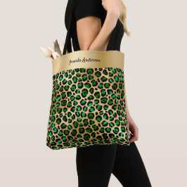 Smaragdgrüne Goldleopardenbezeichnung Tasche