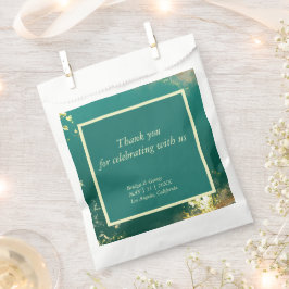 Smaragdgrüne Goldschmucktöne Hochzeit Geschenktütchen