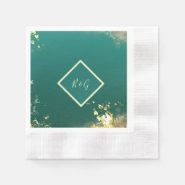 Smaragdgrüne Goldschmucktöne Hochzeit Serviette