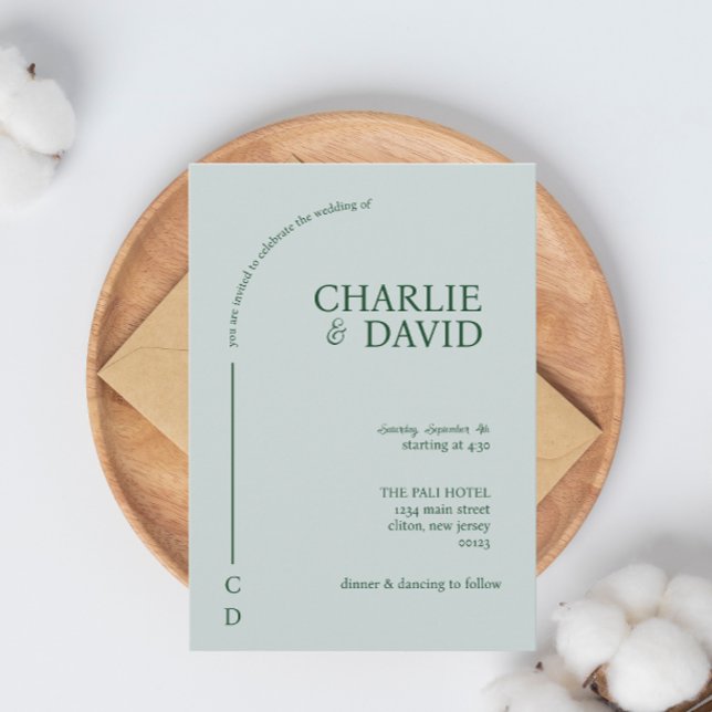 Smaragdgrüne Hochzeitseinladungen Einladung (Von Creator hochgeladen)