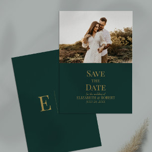 Smaragdgrüne individuelle Foto-Save-the-Date-Karte Einladung