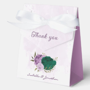 smaragdgrüne lila Blumen Hochzeit Geschenkschachtel