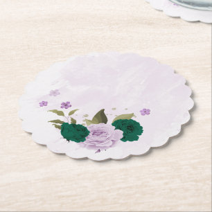 smaragdgrüne lila Blumen Hochzeit Untersetzer