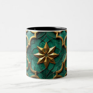 Smaragdgrüne maurische geometrische Kunst TASSE