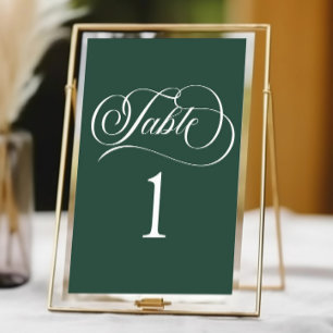 Smaragdgrüne Minimalistische Elegante Klassische H Tischnummer