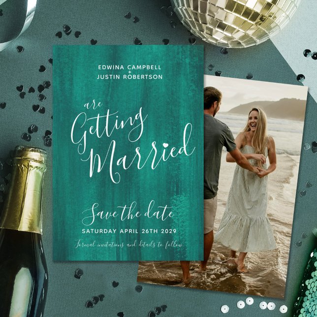 Smaragdgrüne moderne Kunst speichern Datumskarten Save The Date (Von Creator hochgeladen)