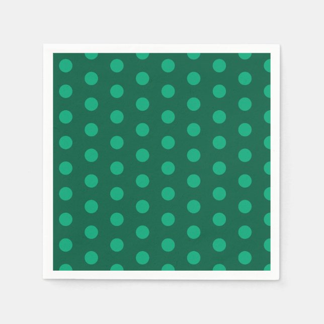 Smaragdgrüne Polka-Punkte Serviette (Vorderseite)