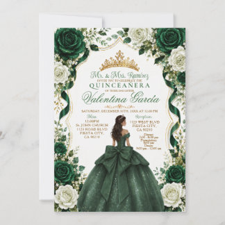 Smaragdgrüne Quinceañera-Einladung mit Prinzessin Einladung