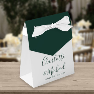 Smaragdgrüne Schrift Elegante Moderne Hochzeit Geschenkschachtel