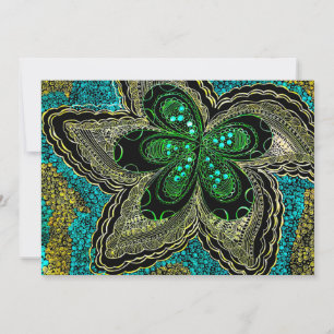 Smaragdgrüne Teal-Mandala-Blumen-Flachweihnachtska Feiertagskarte