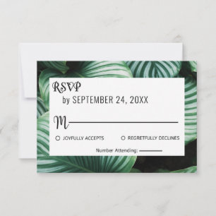 Smaragdgrüne tropische chic florale Hochzeits-RSVP RSVP Karte