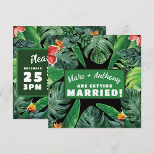 Smaragdgrüne tropische Jungel-Zielhochzeit Save The Date