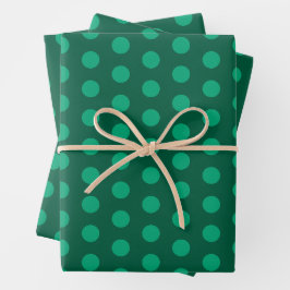 Smaragdgrüne Tupfen Geschenkpapier Set