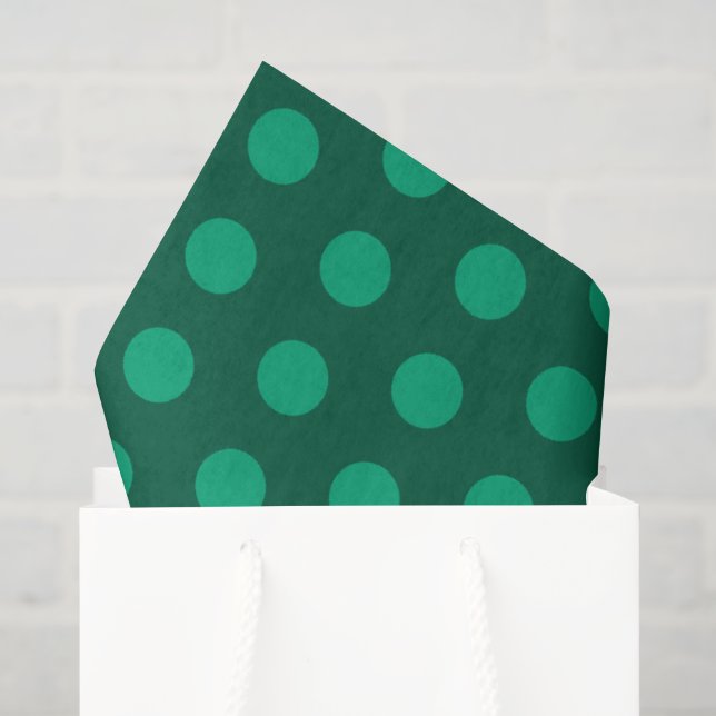 Smaragdgrüne Tupfen Seidenpapier (Geschenktüte)