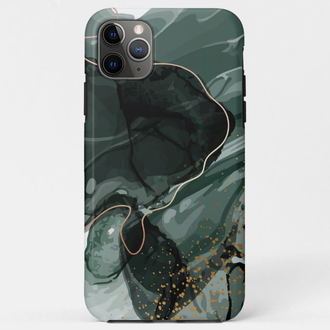 Smaragdgrüne und goldene Marmorplatte, Marmorhinte Case-Mate iPhone Hülle (Rückseite)
