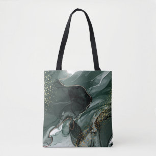 Smaragdgrüne und goldene Marmorplatte, Marmorhinte Tasche
