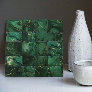 Smaragdgrüne Wanddekoration Moderne Chic Mosaik Fliese