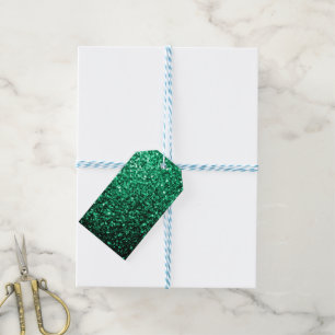Smaragdgrüner falscher Glitter funkelt Geschenkanhänger