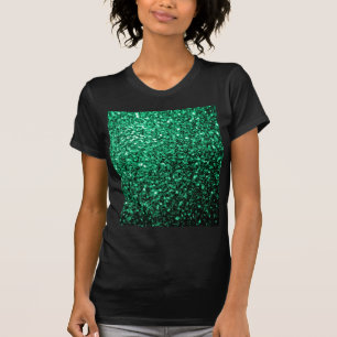 Smaragdgrüner falscher Glitter funkelt T-Shirt
