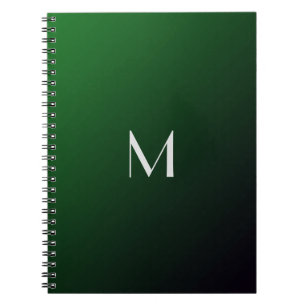 Smaragdgrüner Farbverlauf - kühnes Monogramm Notizblock
