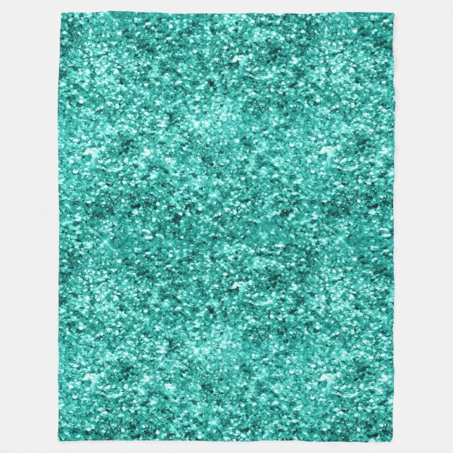 Smaragdgrüner Glitter-Geburtstag Fleecedecke (Vorderseite)