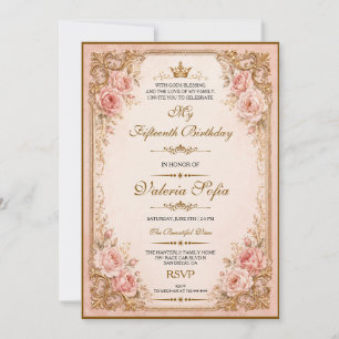 Smaragdgrüner Gold Schmetterling Quinceañera 15. Einladung