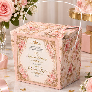 Smaragdgrüner Gold Schmetterling Quinceañera 15. Geschenkschachtel