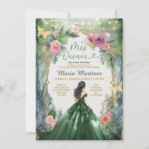 Smaragdgrüner Kleid Magischer Wald Mädchen Mis Qui Einladung