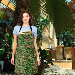 Smaragdgrüner Leopardenname Schürze<br><div class="desc">Elegant, cool, glamourös und feminin mit smaragdgrün und Imitaten goldenen Leopardenmuster. Personalisieren Sie Ihren Namen und fügen Sie ihn hinzu.</div>