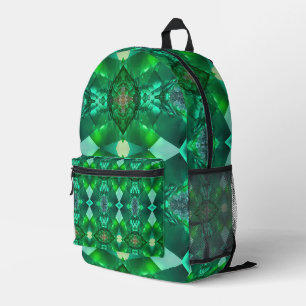 Smaragdgrüner magischer mystischer trippiger Edels Bedruckter Rucksack
