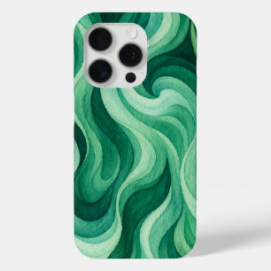 Smaragdgrüner Ozeanwirbel Abstract Wave Muster Case-Mate iPhone Hülle